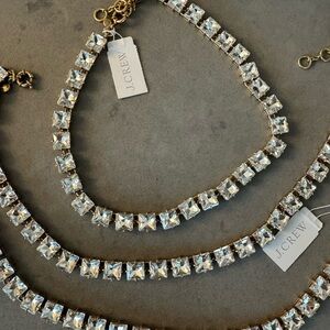 J. Crew Gold Necklace with Crystals